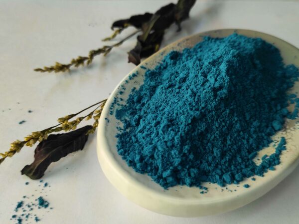 Poudre de pigment bleu maya de couleur bleu turquoise très lumineux